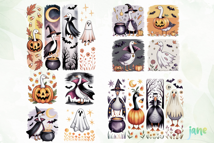 Brushstroke Halloween Goose Sublimation
