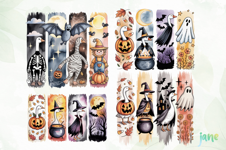 Brushstroke Halloween Goose Sublimation