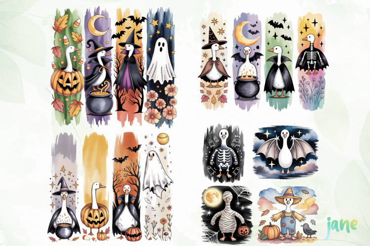 Brushstroke Halloween Goose Sublimation
