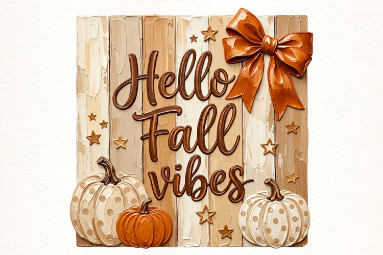 Brushstroke Hello Fall Vibes PNG
