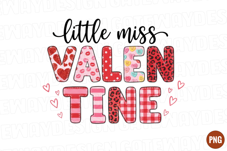 Brushstroke Little Miss Valentine PNG example image 1