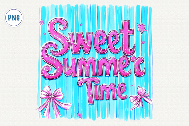Striped Sweet Summer Time PNG example image 1