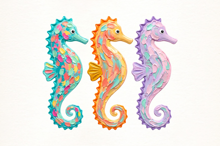 Brushstroke Summer Seahorse Png
