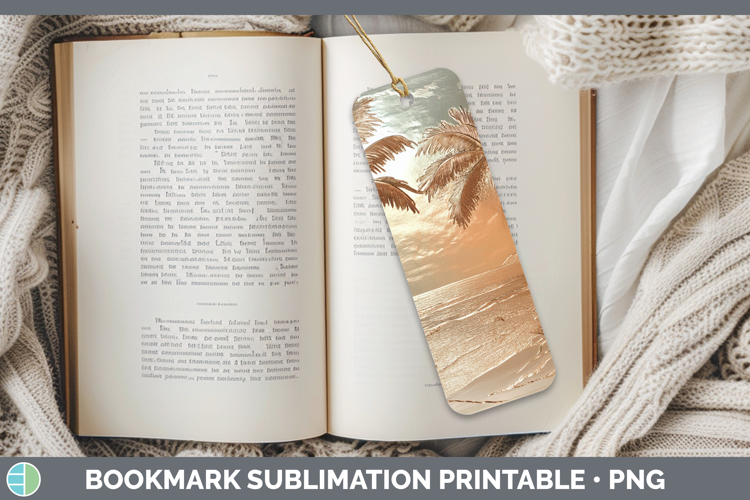 BS01 Copper Relief Beach Bookmark Sublimation Printable Desi