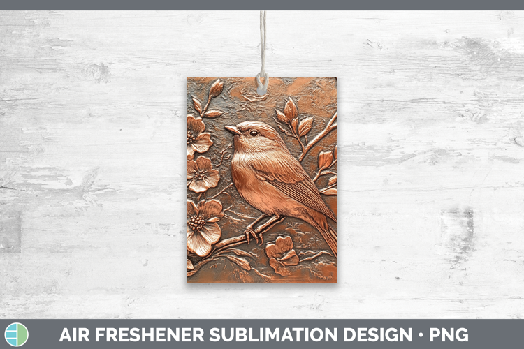 BS01 Copper Relief Chickadee Air Freshener Sublimation Car F