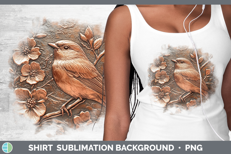 BS01 Copper Relief Chickadee Shirt Sublimation Sublimation B