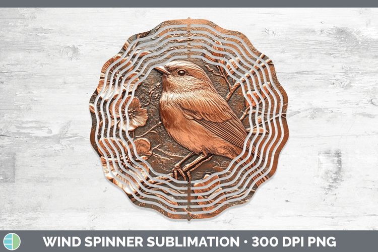 BS01 Copper Relief Chickadee Wind Spinner Sublimation Spinne