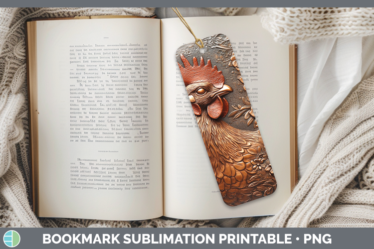 BS01 Copper Relief Chicken Bookmark Sublimation Printable De