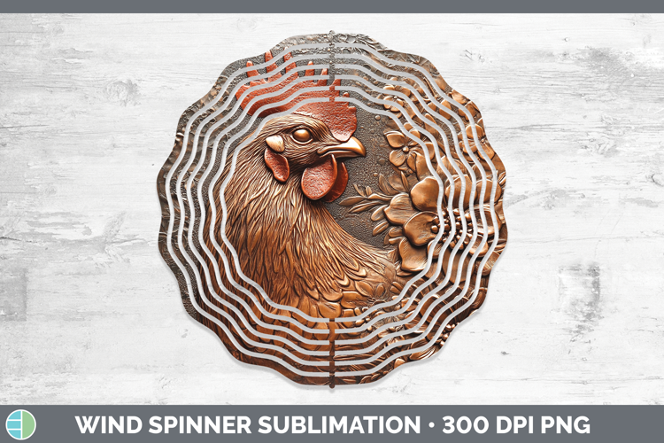 BS01 Copper Relief Chicken Wind Spinner Sublimation Spinner