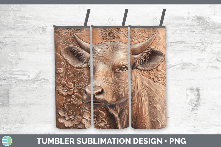 BS01 Copper Relief Cow Tumbler Sublimation 20 oz Skinny Tumb