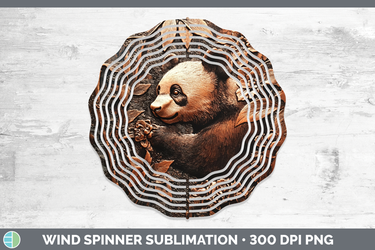 BS01 Copper Relief Panda Wind Spinner Sublimation Spinner De