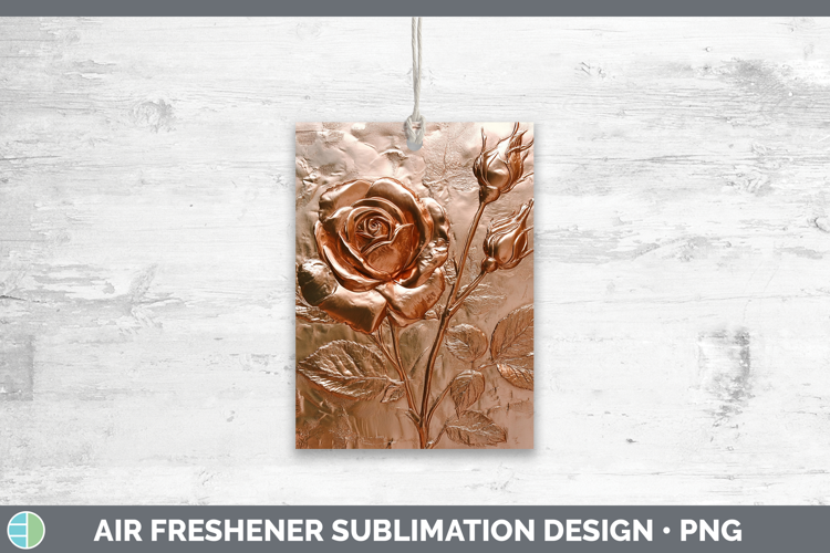 BS01 Copper Relief Rose Air Freshener Sublimation Car Freshe