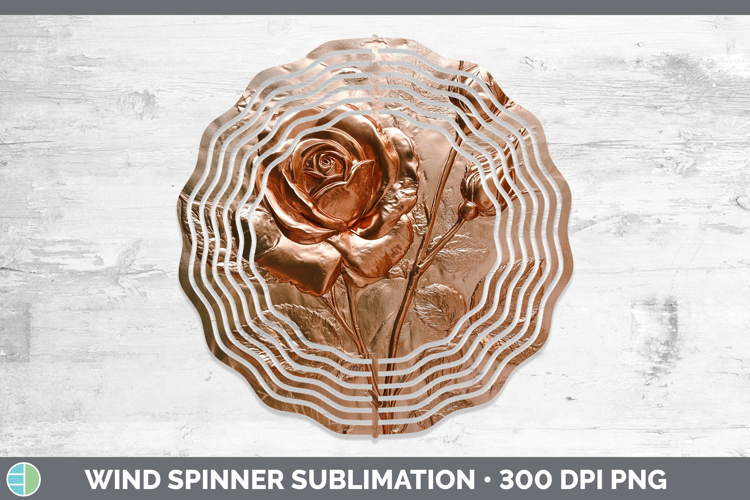 BS01 Copper Relief Rose Wind Spinner Sublimation Spinner Des