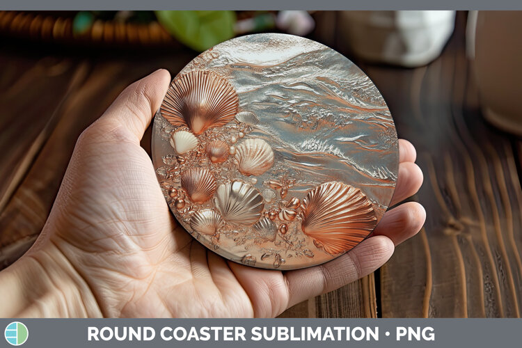 GorgeousBS01 Copper Relief Round Coaster design.