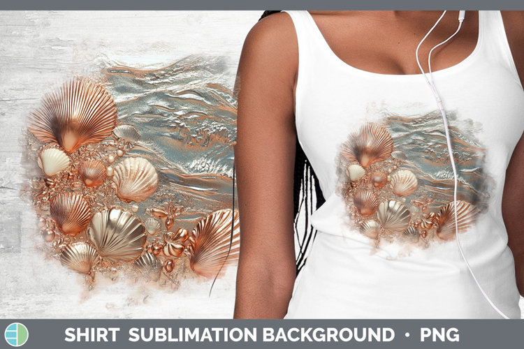 BS01 Copper Relief Seashell Shirt Sublimation Sublimation Ba
