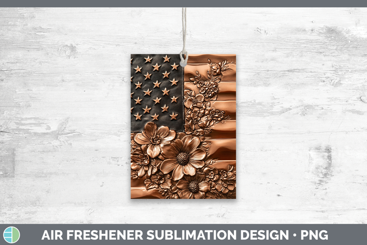 BS01 Copper Relief USA Flag Air Freshener Sublimation Car Fr