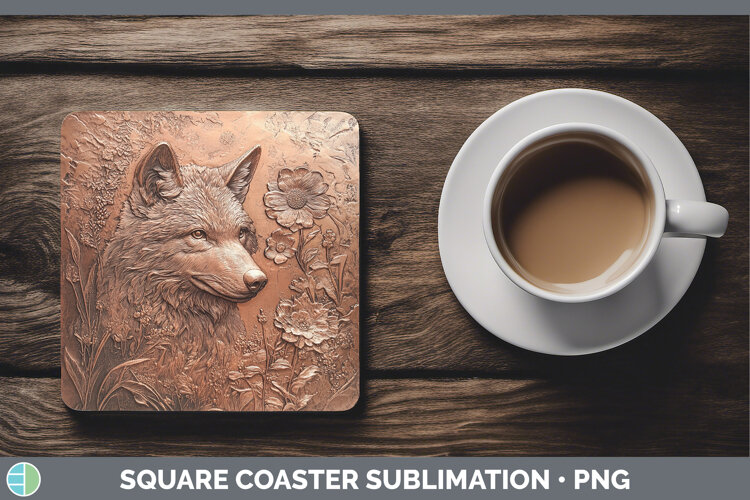 GorgeousBS01 Copper Relief Square Coaster design.