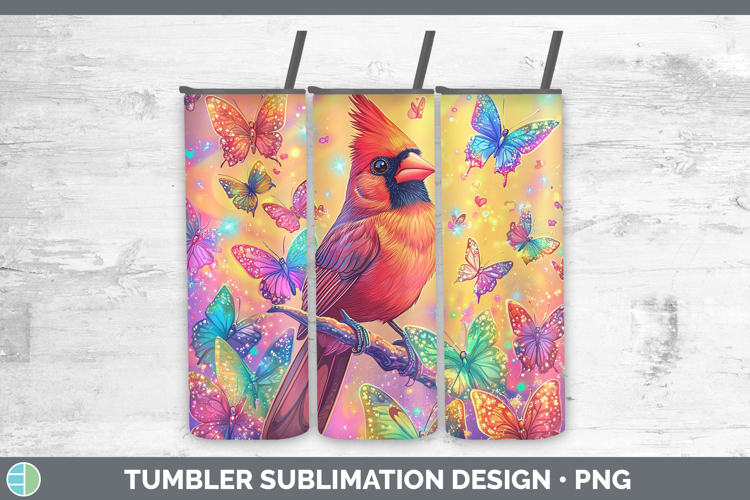 BS01 Glitter Cardinal Tumbler Sublimation 20 oz Skinny Tumbl