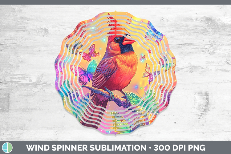 BS01 Glitter Cardinal Wind Spinner Sublimation Spinner Desig