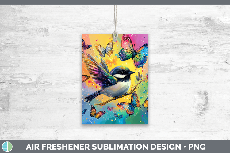 BS01 Glitter Chickadee Air Freshener Sublimation Car Freshen