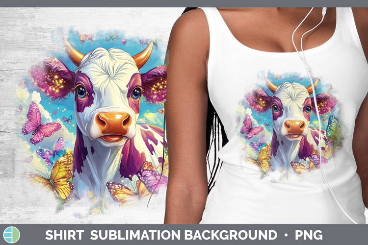 BS01 Glitter Cow Shirt Sublimation Sublimation Background De