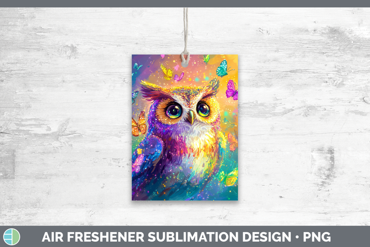 BS01 Glitter Owl Air Freshener Sublimation Car Freshener Des