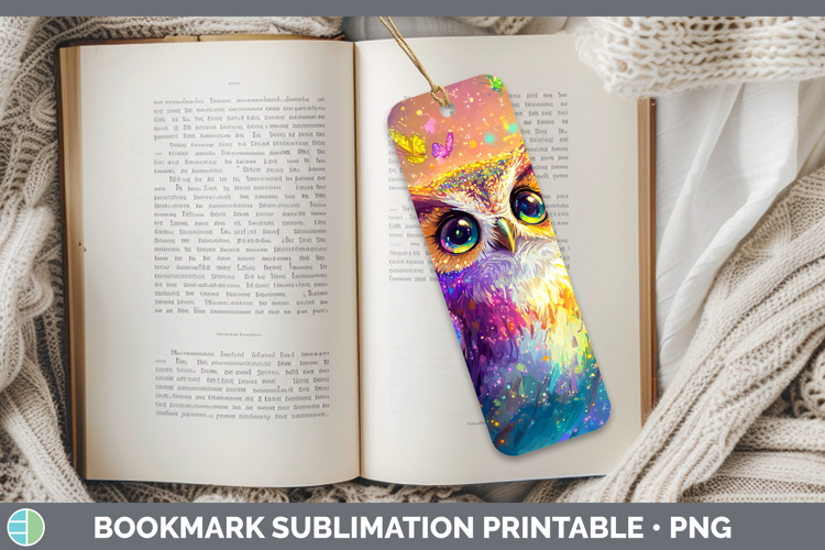 BS01 Glitter Owl Bookmark Sublimation Printable Designs