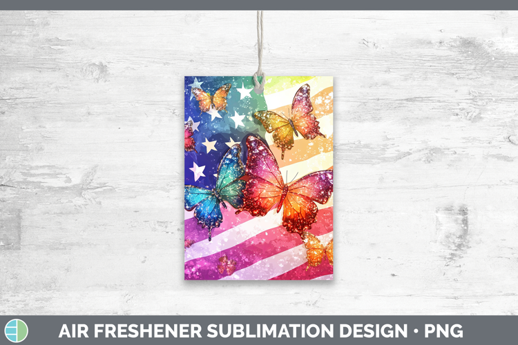 BS01 Glitter USA Flag Air Freshener Sublimation Car Freshene