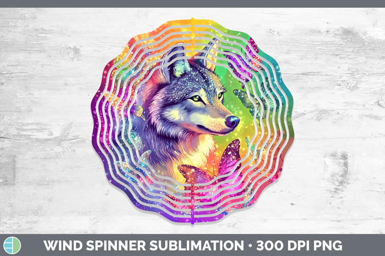 BS01 Glitter Wolf Wind Spinner Sublimation Spinner Designs