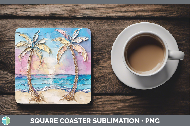 BS01 Thick Paint Beach Square Coaster Sublimation Coaster De