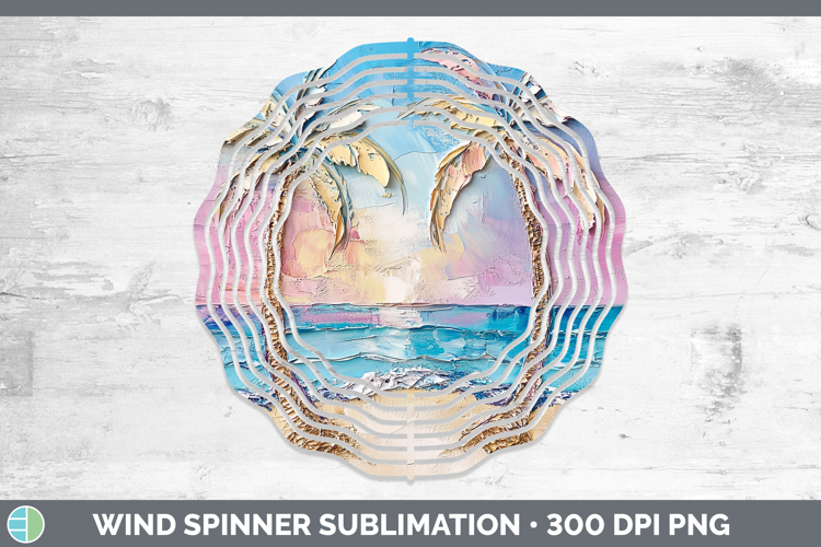 BS01 Thick Paint Beach Wind Spinner Sublimation Spinner Desi