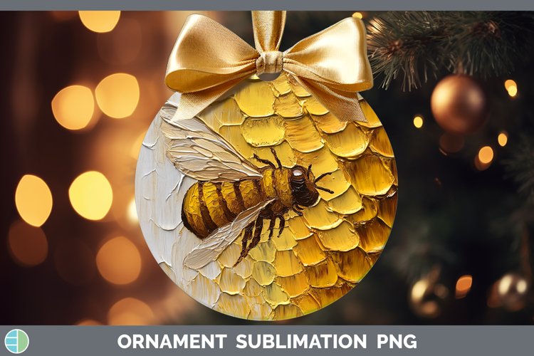BS01 Thick Paint Bee Ornament Sublimation Bauble Designs