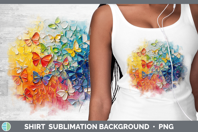 BS01 Thick Paint Butterfly Shirt Sublimation Sublimation Bac