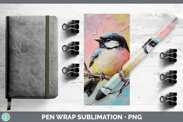BS01 Thick Paint Chickadee Pen Wrap Sublimation Pen Designs