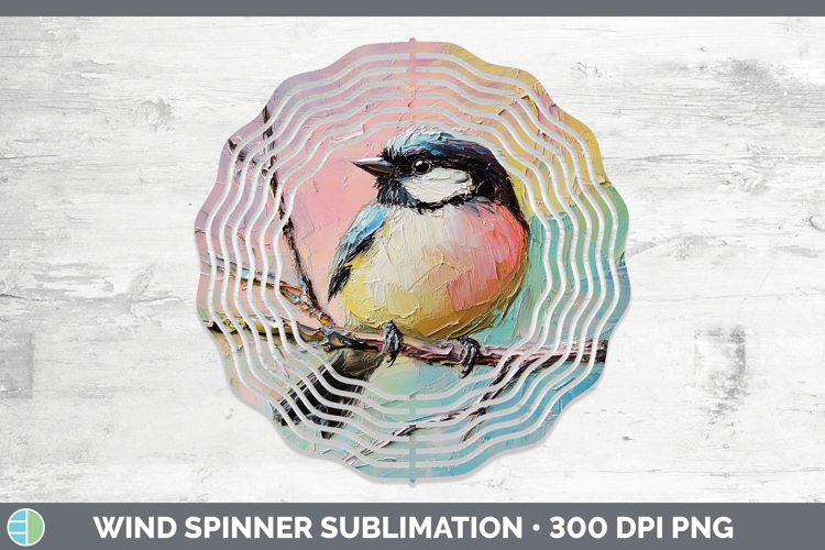 BS01 Thick Paint Chickadee Wind Spinner Sublimation Spinner
