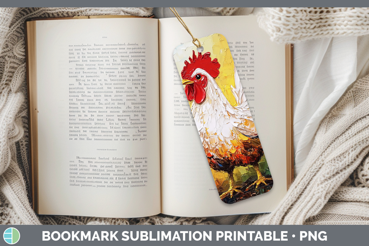 BS01 Thick Paint Chicken Bookmark Sublimation Printable Desi
