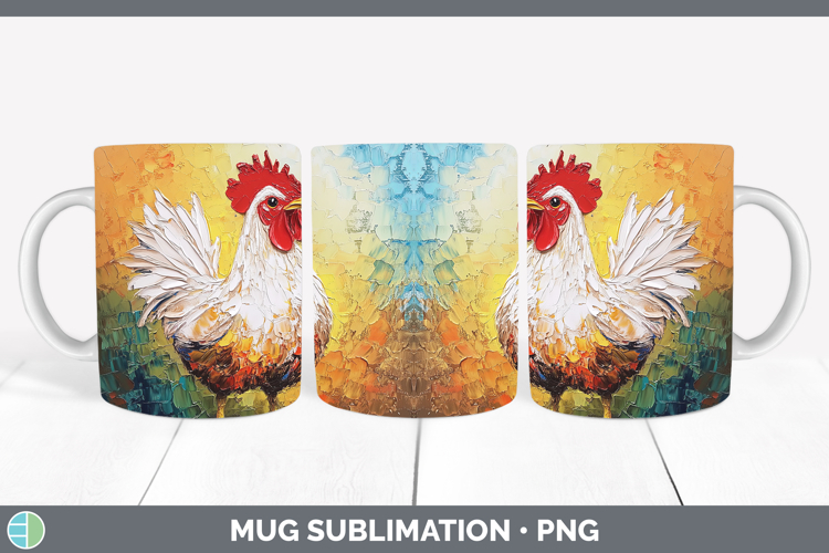 BS01 Thick Paint Chicken Mug Wrap Sublimation Coffee Cup Des