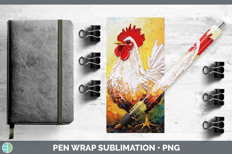 BS01 Thick Paint Chicken Pen Wrap Sublimation Pen Designs