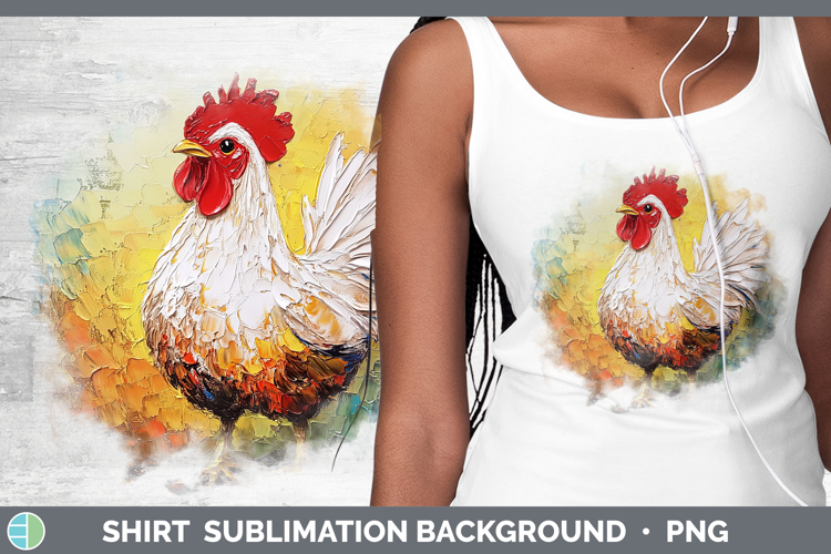 BS01 Thick Paint Chicken Shirt Sublimation Sublimation Backg