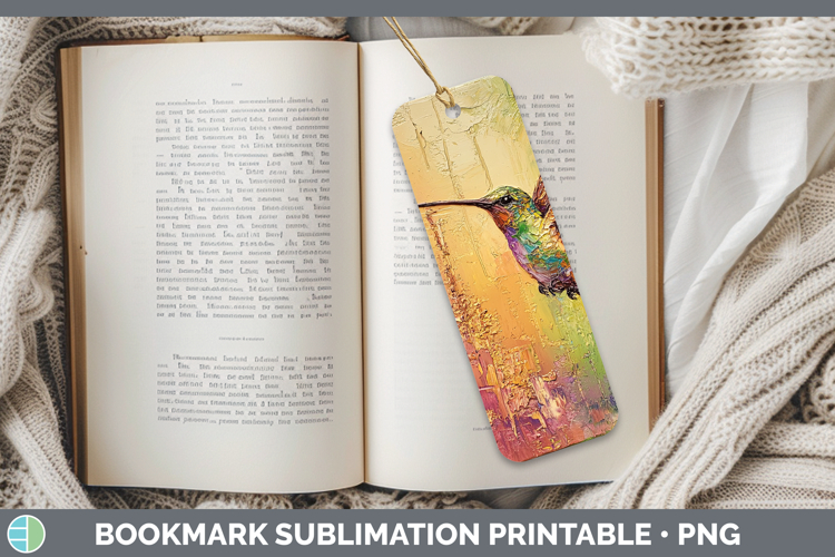 BS01 Thick Paint Hummingbird Bookmark Sublimation Printable
