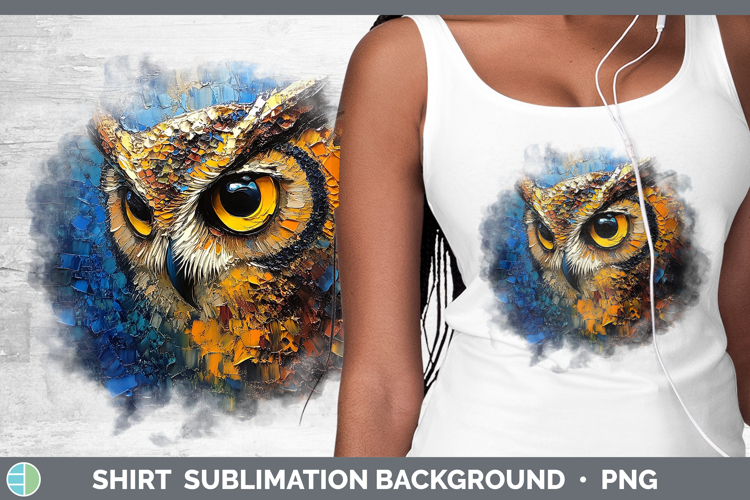 BS01 Thick Paint Owl Shirt Sublimation Sublimation Backgroun