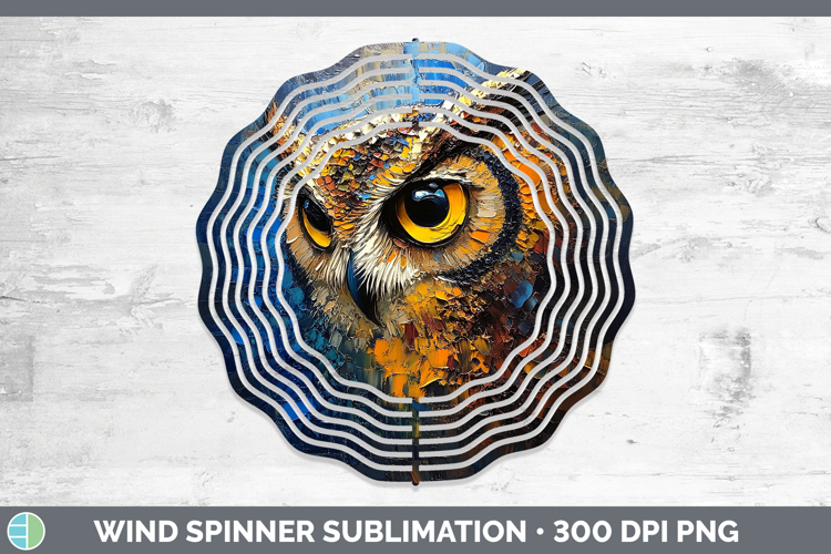 BS01 Thick Paint Owl Wind Spinner Sublimation Spinner Design