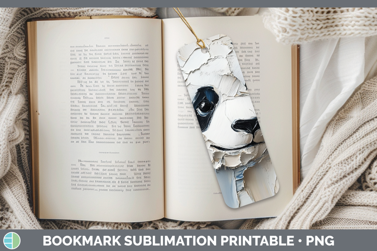 BS01 Thick Paint Panda Bookmark Sublimation Printable Design