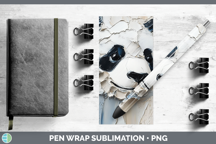 BS01 Thick Paint Panda Pen Wrap Sublimation Pen Designs