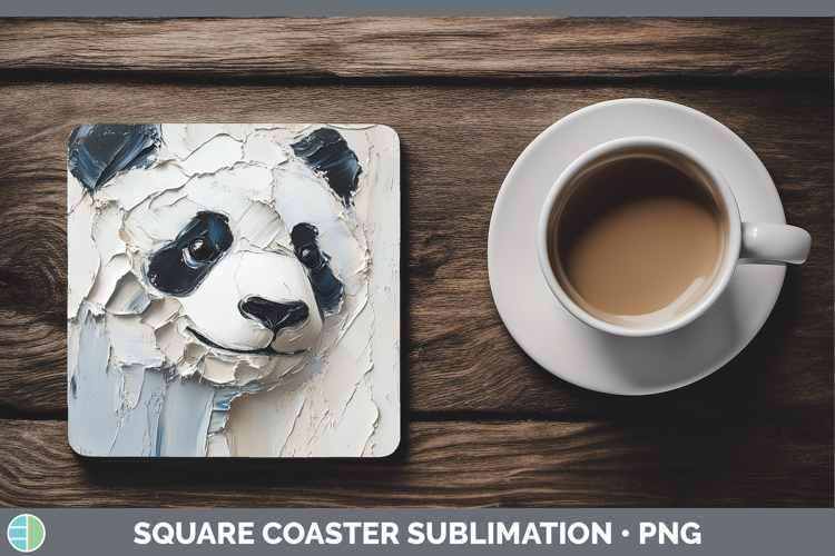 BS01 Thick Paint Panda Square Coaster Sublimation Coaster De