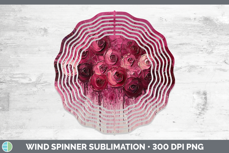 BS01 Thick Paint Rose Wind Spinner Sublimation Spinner Desig
