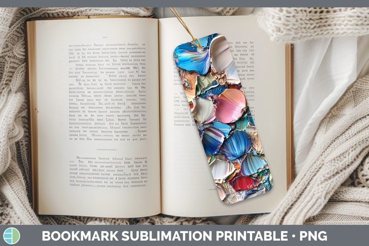 BS01 Thick Paint Seashell Bookmark Sublimation Printable Des