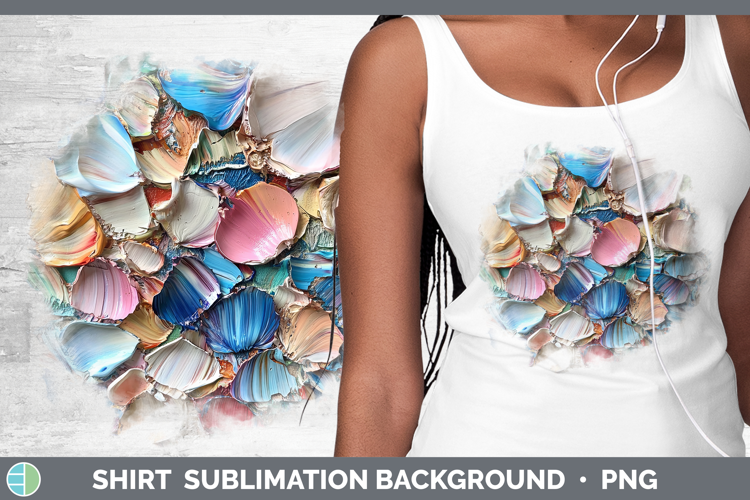 BS01 Thick Paint Seashell Shirt Sublimation Sublimation Back