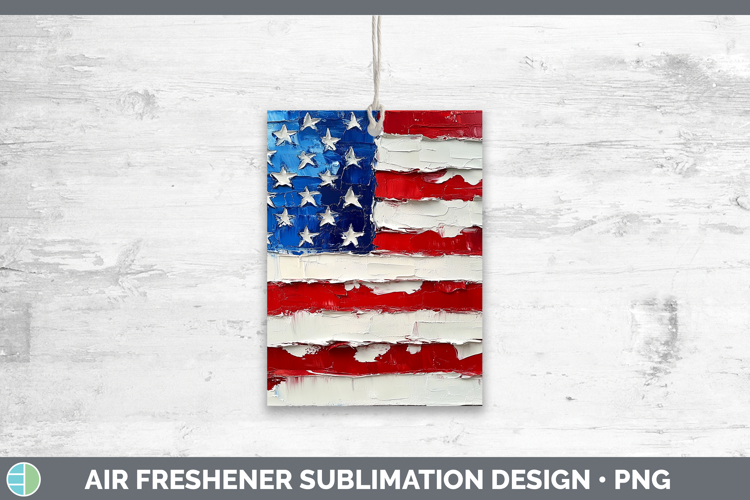 BS01 Thick Paint USA Flag Air Freshener Sublimation Car Fres