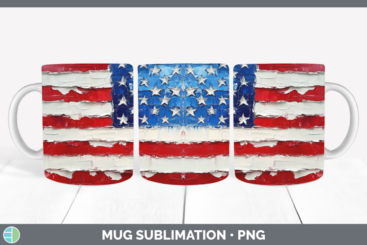BS01 Thick Paint USA Flag Mug Wrap Sublimation Coffee Cup De